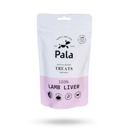 Pala Treats 100% Lamb Liver 100g - Matskåler, Hundegobiter & Tyggeben til hund & katt på Doggie.no