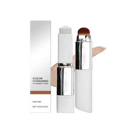 Fargeskiftende Foundation Stick - V White Cover Cream med Volufiline, Medium til Full Dekning, Fuktig Finish, Dobbeltsidig Design, 50H 