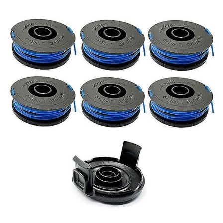 RSJA-01+RSJA-01-1 Kompatibel för Spear & Jackson GT600 / GT450 Gräsklippare 6 Ersättningsspole + Spolkåpa