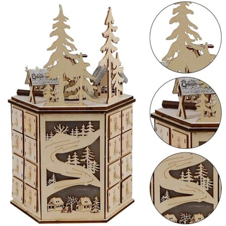 Revolving Music Box adventskalender med LED-ljus