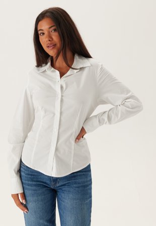 Pieces - Pcsussi Ls Shirt - Bright White - Kläder - - Bubbleroom