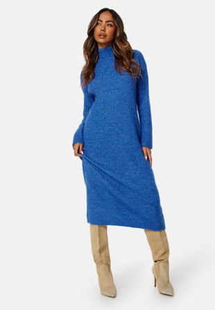 SELECTED Maline LS Knit Dress Nebulas Blue Detail: Klær