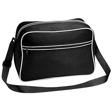 Bagbase Retro Justerbar Skulderveske (18 liter) One Size Svart Black/Whit