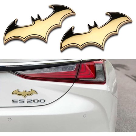 2-pak - Bil 3D Metalliske Klistermærker - Bil/SUV/Lastbil kofanger klistermærker (guld)