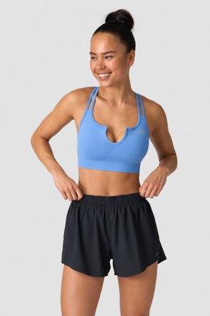 Ribbed Define Seamless Strappy Bra Pacific Blue