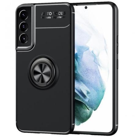Samsung S21 Fe Praktisk Stöttåligt Skal Med Ringhållare V3 Svart