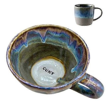 Laadukas käsintehty hauska keraaminen muki, ainutlaatuinen muki yllätyssanalla, pilailulahja juhliin ja erityistilaisuuksiin A1