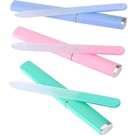 3-pak - Glas neglefile - Professionelle negleværktøjer til naturlige negle - Skånsom neglepleje