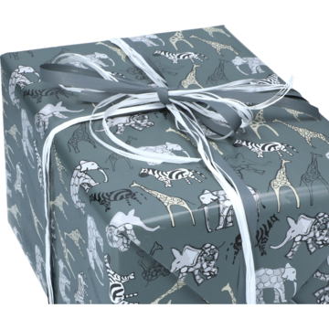 GAVEPAPIR SAFARI GRÅ