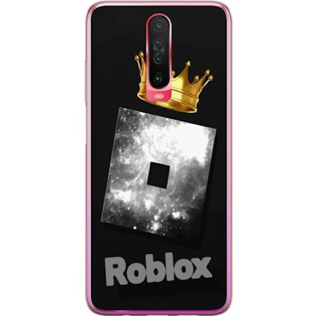 Kompatibelt Mobildeksel til Xiaomi Xiaomi Redmi K30 Minimalistisk svart og sølvfarget Roblox-symbol med gylden krone og luksuriøs gamer-estetikk på