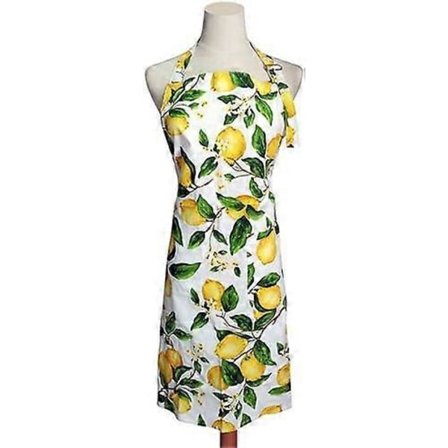 Tunt Citron Bomull Förkläde för Kvinnor Justerbart Matlagningsförkläde med Ficka (FMY)