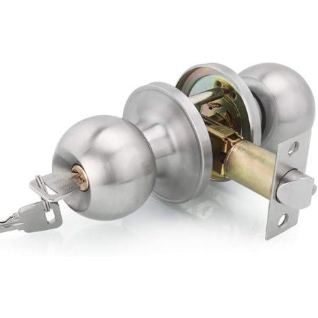 IC dørgreb, rund knop dørlås, nøglelås, spærrestørrelse 60/70mm