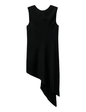 Asymmetrical Satin Top Black Mango