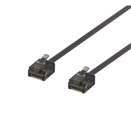 DELTACO Cat6a patch cable, flat, 1.5m, black