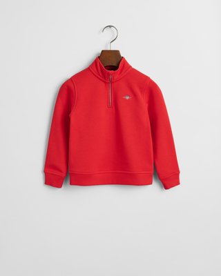 GANT - Kids shield genser med half-zip bright red