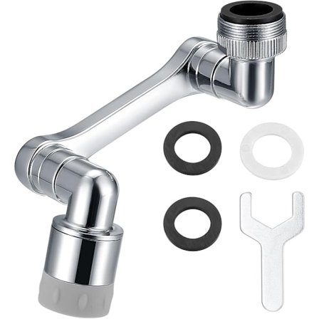 ING Kranfäste Roterande Kranförlängare med Vattensparare, 1080° Roterande Vattenkranar, Jetregulator, Perlatorer för Kök, Badrum, Trädgård