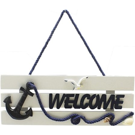 Trä välkomsskylt utomhus strand konst hängande välkomsskylt trä för att hänga på ytterdörren