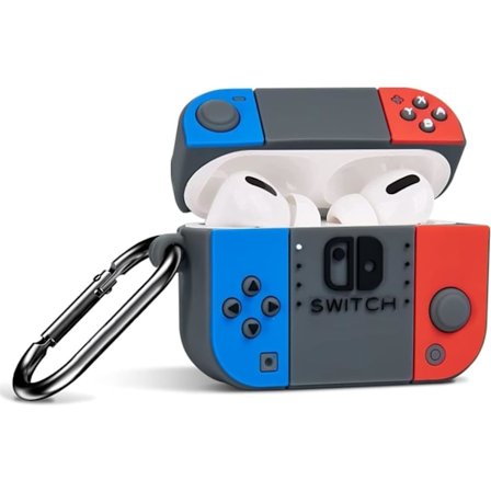 Söpö sarjakuvakuvioitu AirPods 4 -kotelo ja AirPods 4. sukupolven kotelo aktiivisella melunvaimennuksella (2024), suojakuori karabiinilla