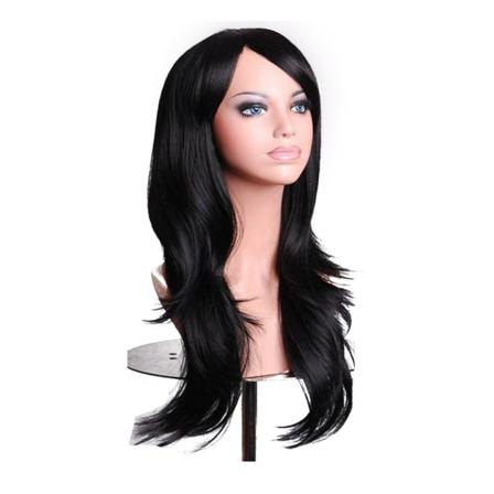 Dam Kvinnor Flickor 70 cm Curly Peruker Cosplay Kostym Anime Party Silvery gray Black