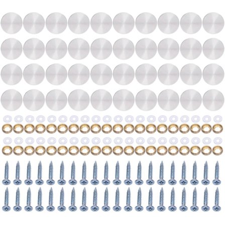 40 kpl peiliruuveja kiinnikkeitä teräskansilla Koristeelliset ruuvinkannet Helppo asennus kodin sisustukseen ja taideinstallaatioihin, asennus musta