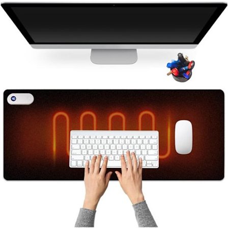 Lämmitetty hiirimatto - Vedenpitävä lämmitetty työpöytä - 3 lämpötila-asetuksella ja automaattisella virrankatkaisulla 3 tunnin kuluttua - Vedenpitävä