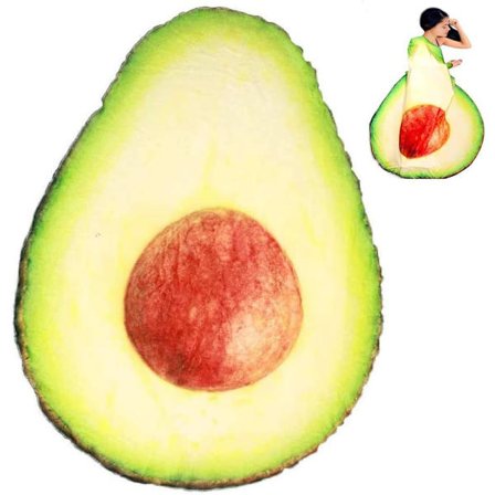 Avocado-tæppe, sødt tegneseriemad frugtkast, blødt og