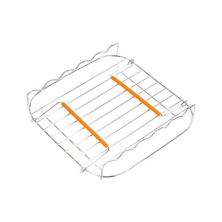 Airfryer grillrist i rustfrit stål, 8 tommer, alsidig firkantet grillrist med spyd og bageplade