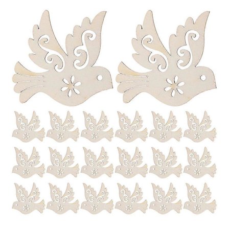 Viimeistelemättömät puiset kyyhkyskoristeet 100 kpl DIY-riippuvat riipukset askartelutarvikkeet