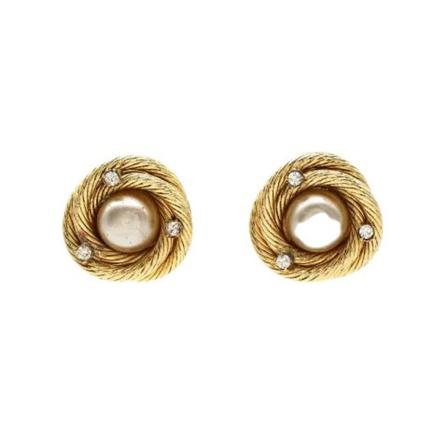 Chanel Vintage Pre-owned Earrings gul, Dam Vintage Smycken, Dam, Storlek: ONE SIZE