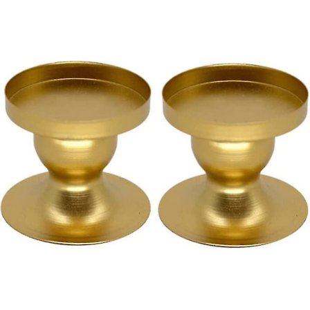 Lysestake Sett Gull Votiv Lysestaker Vintage Messing Lysestaker 6cm/2.36in Søyle Lysestake