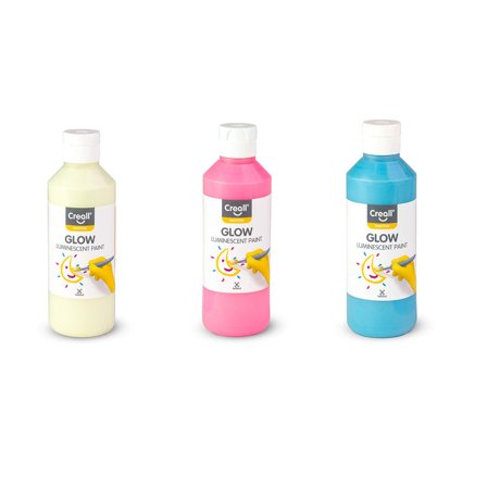 CREALL Självlysande färg 250ml Gul/Grön - Lyreco - Skola och förskola - Målarfärg och tillbehör - Specialfärg