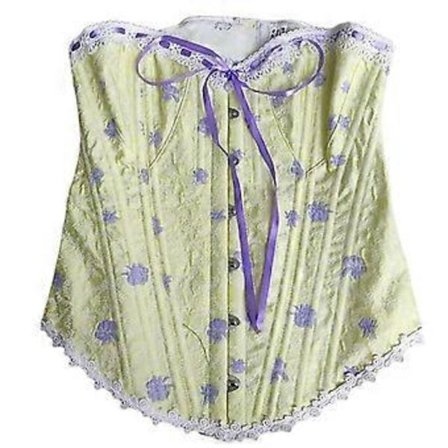 Dame Korset Ryg Bundet Bustiers Snøret Cinchers Trimmer Fransk Stil Korset Vest Rollespil Kostume Waspie Gul L(L Gul)