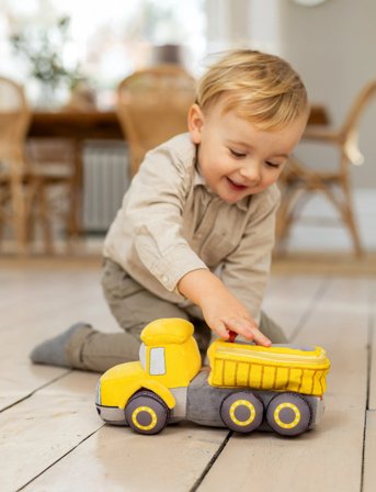 Teddykompaniet Teddy Dumper - Yellow - 30 CM