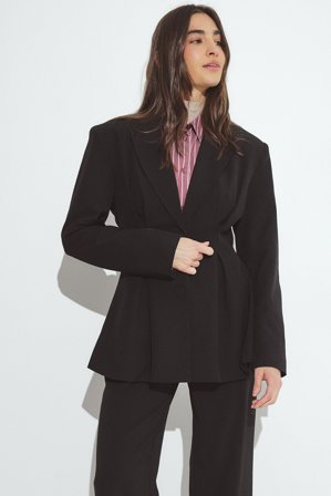 NA-KD Oversized blazer med figursydd midja - Figursydd kavaj - Svart - EU 38