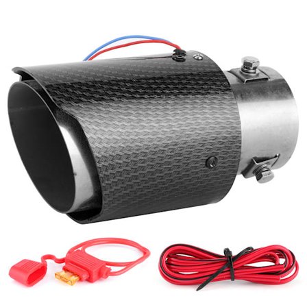 Eksosrør-spiss med LED-lys, erstatning for bil, innløp 63 mm, utløp 90 mm, rød