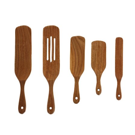 Spatel til madlavning Wok Spatel Køkken til blanding, skrabning, bagning Spatel Bedste non-stick træ madlavningsredskab Vinklet flad spatel Ægge 