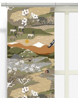 Panellängd Digitaltryck Fjällvandring 2-Pack Brun - Arvidssons Textil