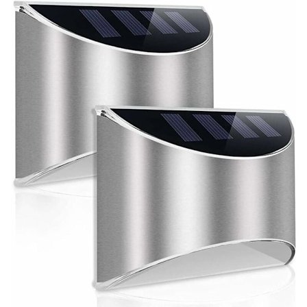 Solar Lights Outdoor 2-Pack LED Solar Light Cordless Lighting Waterproof Wall Light for Garden Patio Yard