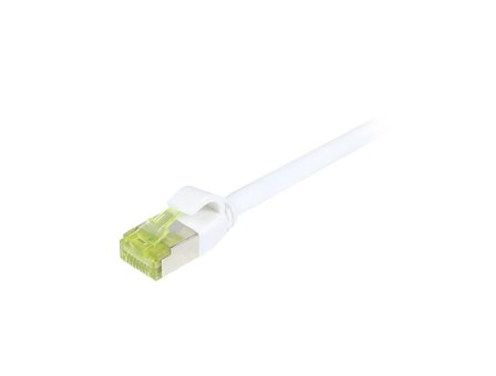 SYNERGY Patchkabel RJ45, CAT6A 500Mhz, 1,0m, weiss, S/FTP, slimline rund d=4,5mm, TPE/LSZH(Superflex), AWG28, mit CAT7 Rohkabel, Synergy 21