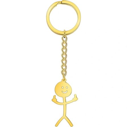 Fræk Skelet Smiley Lille Mand Tegnsprog Nøglering Finger Medium Stickman Sød Trend Taske Bilnøglevedhæng