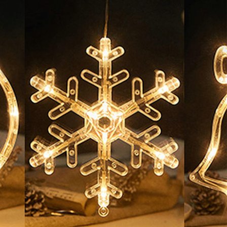 Fönster hängande ljus Holiday Juldekoration ljus inomhus utomhus fönster