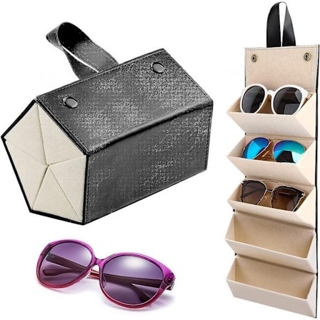 Bærbar Rejse Solbrille Organizer, Foldbar Væghængt Glas