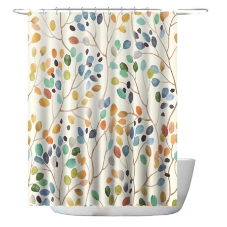 Badeforhæng Enkelt blomstret badeforhæng STYLE 5 STYLE 5