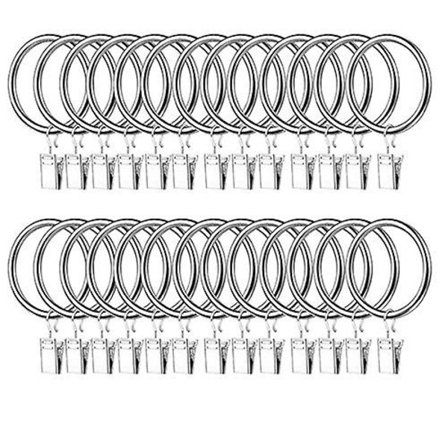 50 stk. Metalgardinringe med clips kroge 50mm indvendig diameter