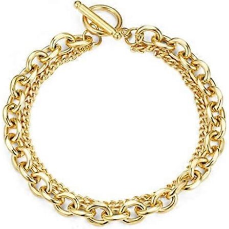 Armbånd i rustfrit stål, klassisk enkelt, dobbeltlag, til bryllup, cocktailparty, fest, ferie, fødselsdag