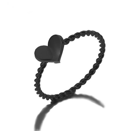 Enkelt rostfritt stål Retro Lady Butterfly Twisted Chain Rings Hjärta Kors Runt Enkelt Finger Smycken För Dam Tillbehör