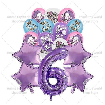 KPop Demon Hunters Födelsedagsfest Set: Dukar, Tallrikar, Muggar, Ballonger, Tårtdekoration för Barn