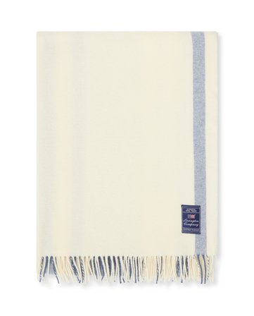 Lexington Gestreifte wohndecke aus recycelter wolle, blau/weiß