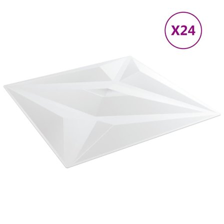 vidaXL Väggpaneler 24 st vit 50x50 cm XPS 6 m² stjärna