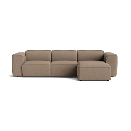 Vendbar Aura Chaiselong Sofa - Loop Mørk Beige - 303x165x73cm - Stor Chaiselongsofa med vendbar modul og høj komfort - Perfekt til afslapning